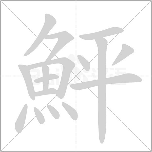 鮃字笔顺图