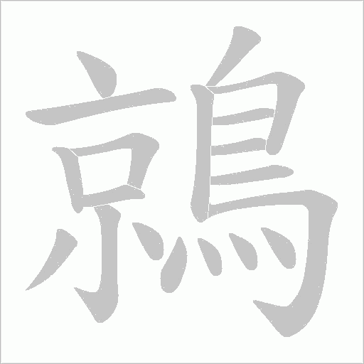 鶁字笔顺图