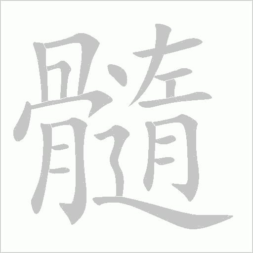 髓字笔顺图