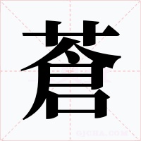 蒼字的字形和写法