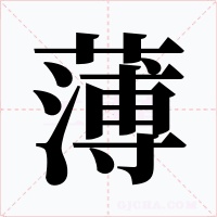 薄字的字形和写法