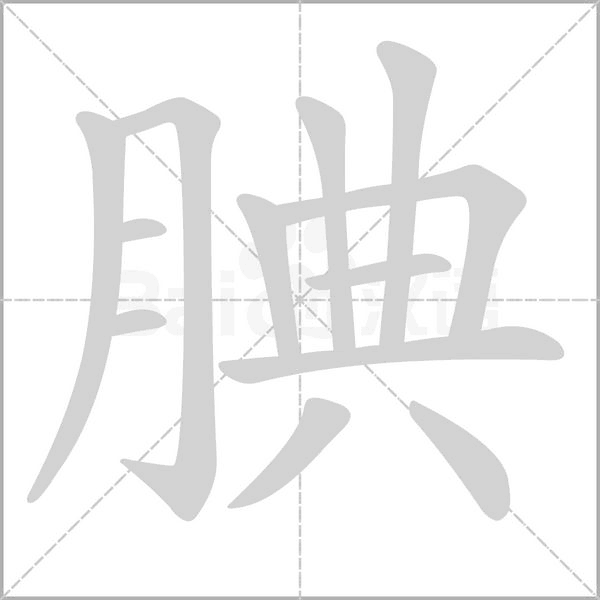 腆字笔顺图