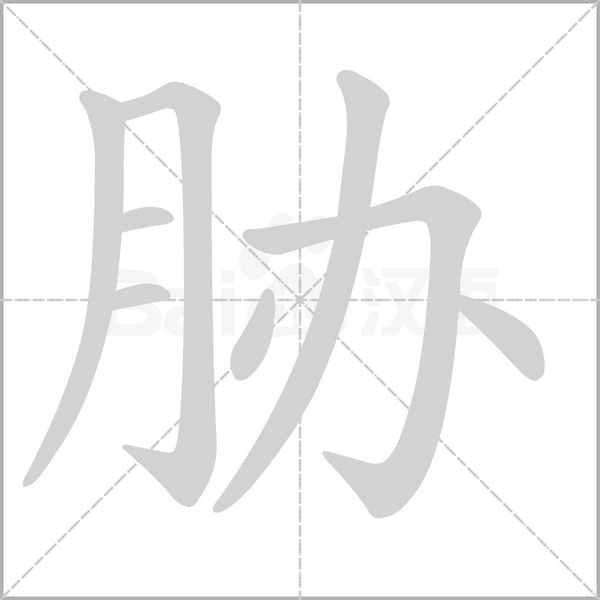 胁字笔顺图