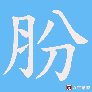 肦字笔顺图