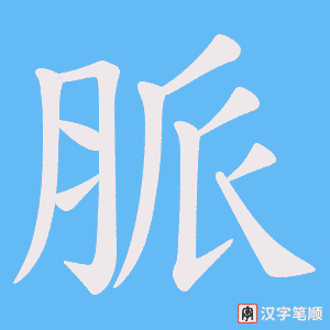 脈字笔顺图