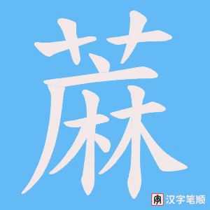 蔴字笔顺图
