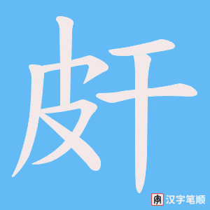 皯字笔顺图